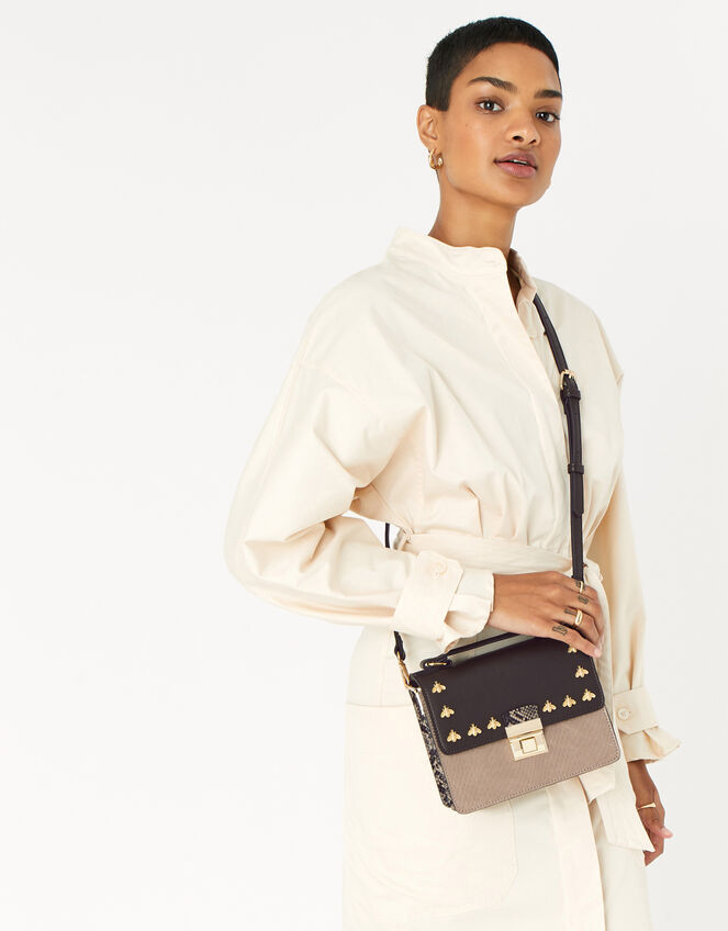 Bee Studded Handheld Bag, Multi (DARKS-MULTI), large