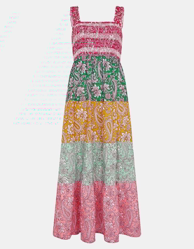 Paisley Print Tiered Maxi Dress, Multi (BRIGHTS MULTI), large