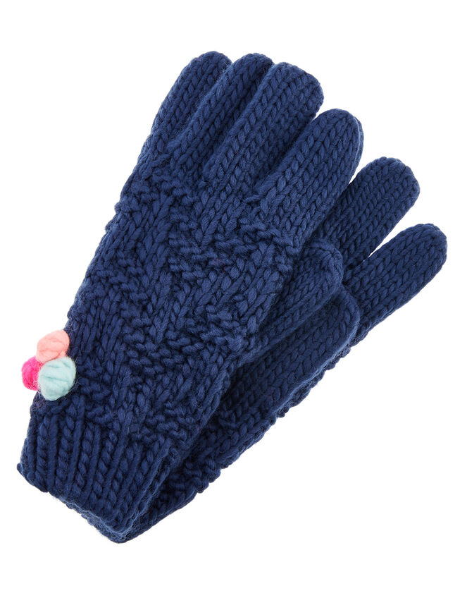 Pom-Pom Knit Gloves, Multi (BRIGHTS-MULTI), large