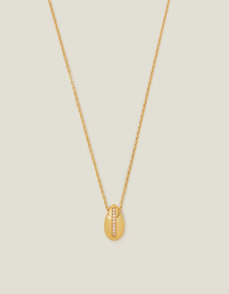 14ct Gold-Plated Sparkle Teardrop Necklace, , large