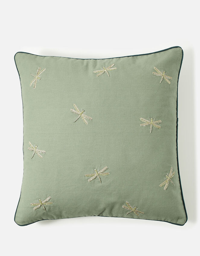 Dragonfly Embroidered Cushion Cover WWF Collaboration, , large