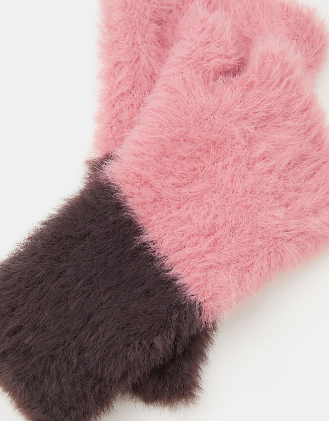 Two Tone Fingerless Gloves, , large