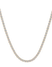 Gold-Plated Crystal Tennis Necklace, , large