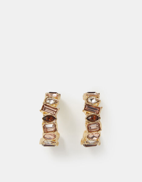 Gemstone Hoop Earrings, , large