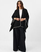 Whipstitch Knit Poncho , , large