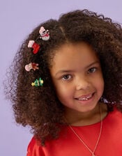 4-Pack Girls Mini Christmas Claw Clips, , large