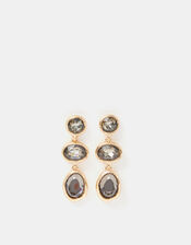 Triple Gem Drop Earrings, , large