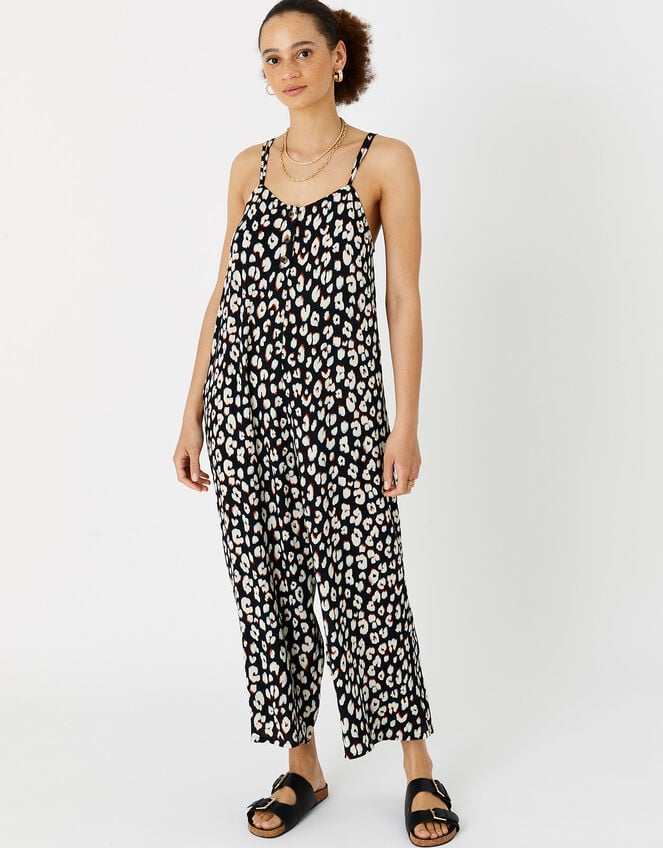 Animal Print Jumpsuit Black | Summer holiday jumpsuits & Playsuits |  Accessorize UK