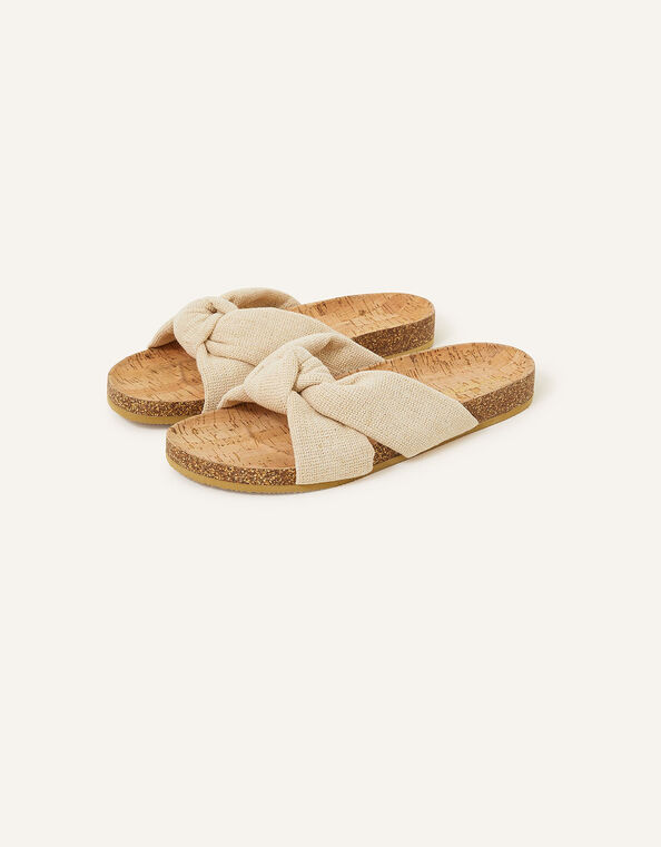 Knotted Footbed Sandals, Natural (NATURAL), large
