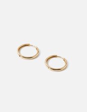 Gold-Plated Chunky Plain Hoop Earrings, , large