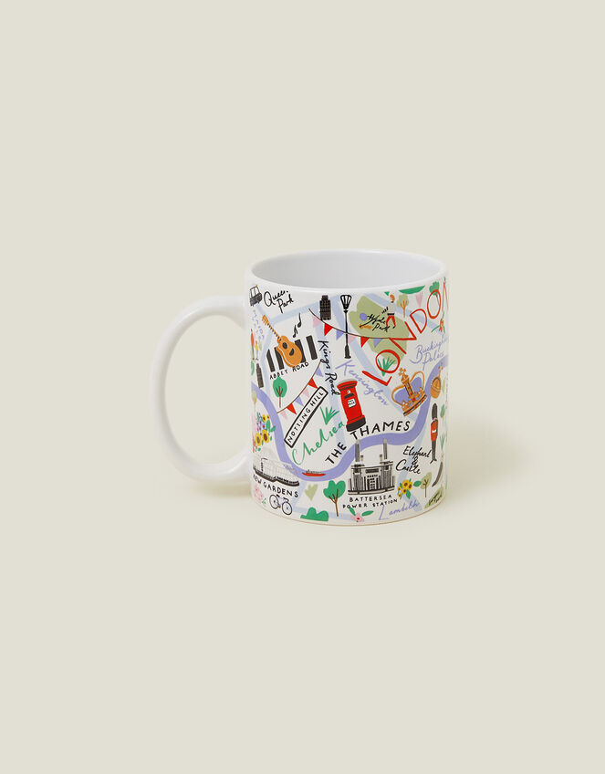 London Map Print Mug, PASTEL MULTI, large