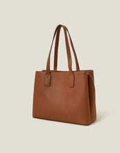 Webbing Strap Tote Bag, Tan (TAN), large