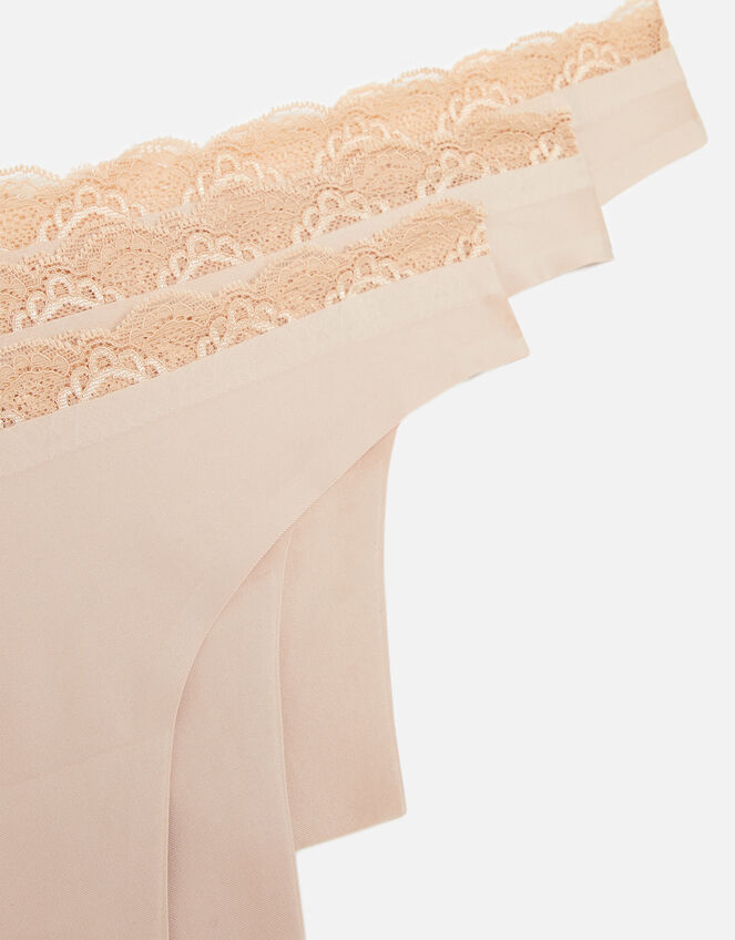 Lazer Cut Thong Set of Three, Nude (NUDE), large