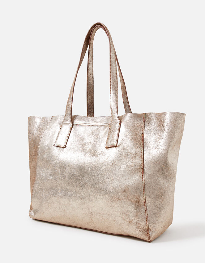Melinda Large Leather Shopper, Gold (GOLD), large