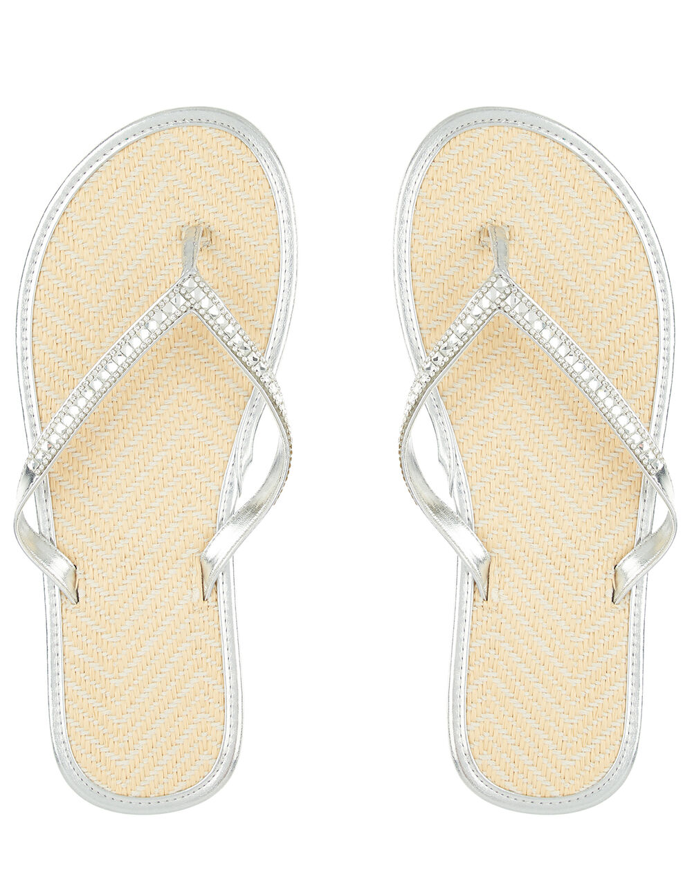 silver flip flops amazon