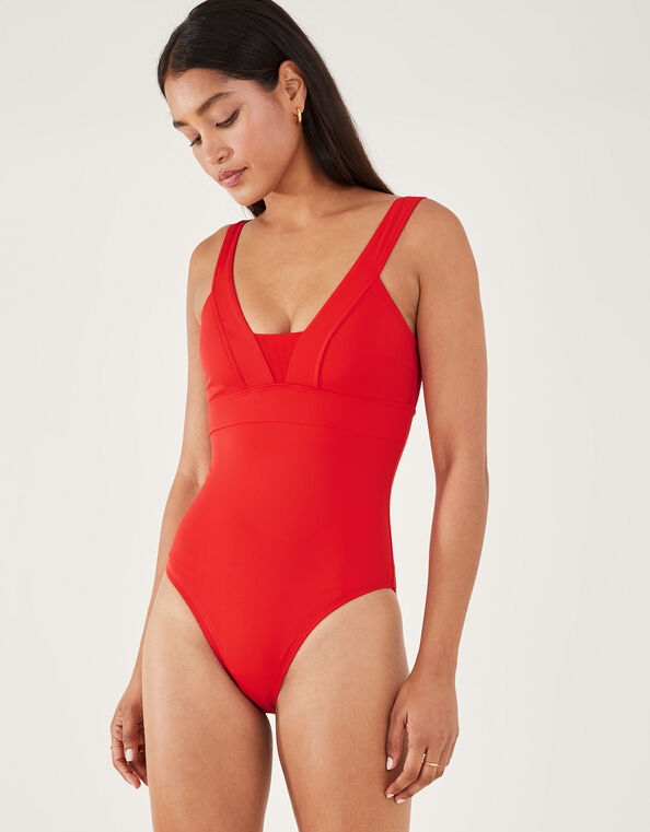 Lexi Mesh Shaping Swimsuit , Red (RED), large