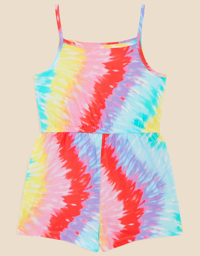 Girls Tie Dye Playsuit, Multi (BRIGHTS-MULTI), large