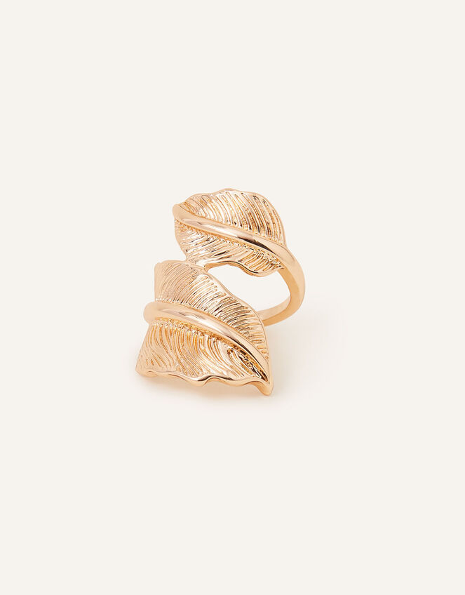 Statement Leaf Wrap Ring, Gold (GOLD), large