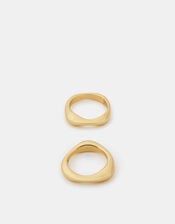 2-Pack 14ct Gold-Plated Molten Rings, Gold (GOLD), large