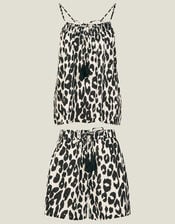 Leopard Vest Pyjama Set, Black (BLACK), large