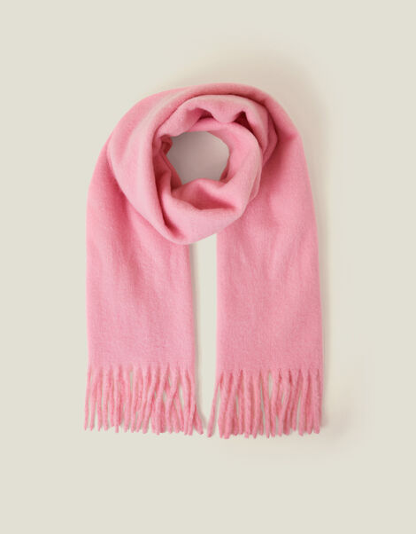 Plain Tassel Scarf, Pink (PINK), large