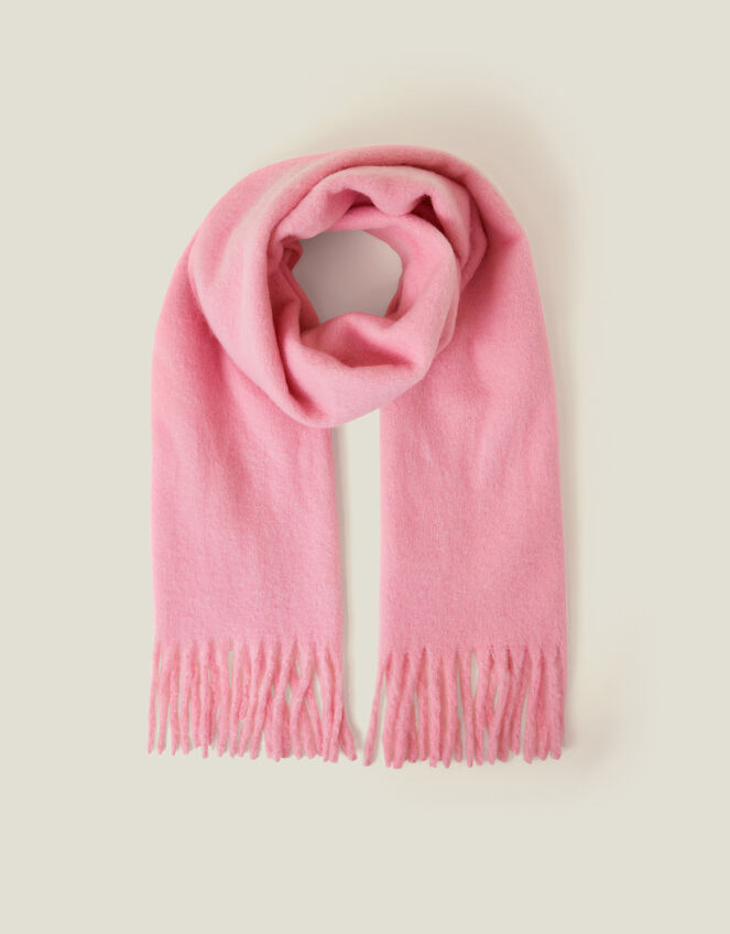 Plain Tassel Scarf, Pink (PINK), large