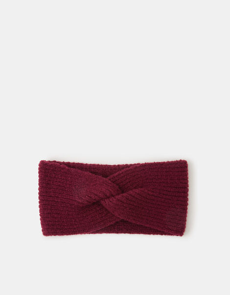 Soft Knit Bando Headband, Red (BURGUNDY), large