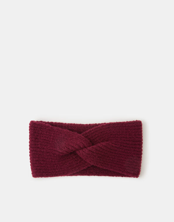 Soft Knit Bando Headband, Red (BURGUNDY), large