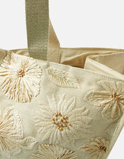 Embroidered Flower Tote Bag, , large