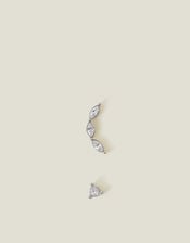 2-Pack Platinum-Plated Surgical Steel Diamante Flatback Stud Earrings, , large