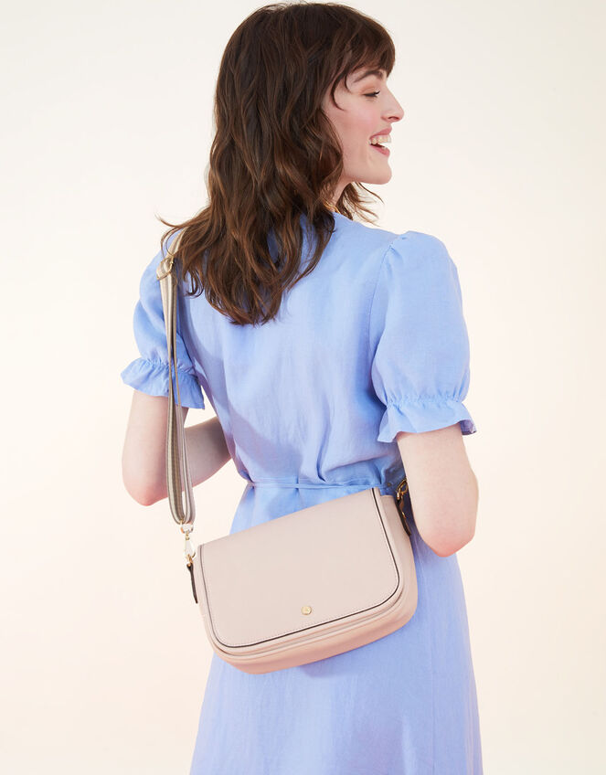 Webbing Strap Cross-Body Bag, Nude (NUDE), large