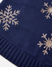 Snowflake Dog Jumper, Blue (NAVY), large
