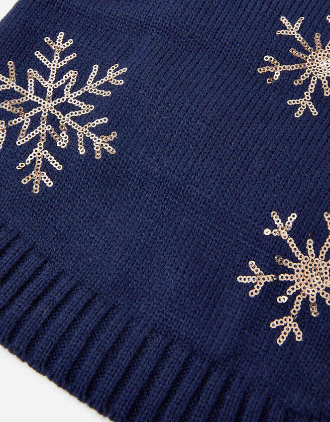 Snowflake Dog Jumper, Blue (NAVY), large