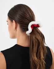 Fluffy Santa Hair Scrunchie, , large