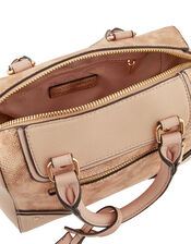 Snake-Effect Bowler Bag, , large