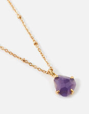 Claw Stone Pendant Necklace, Purple (PURPLE), large