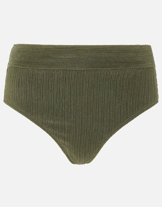 High Waist Bikini Briefs, Green (KHAKI), large