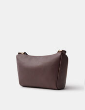 Zip Front Crossbody Bag, Brown (CHOCOLATE), large