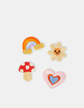 4-Pack Whimsical Embroidered Iron-On Patches, , large