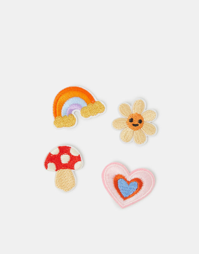 4-Pack Whimsical Embroidered Iron-On Patches, , large