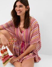 Crochet Mini Kaftan, Multi (BRIGHTS MULTI), large