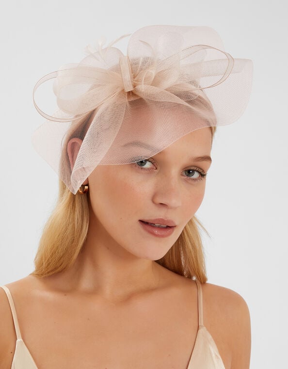 Mia Mini Crin Fascinator, Natural (CHAMPAGNE), large