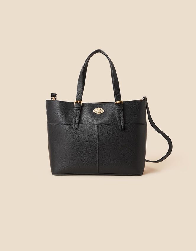 Large Twist-Lock Handheld Bag, Black (BLACK), large