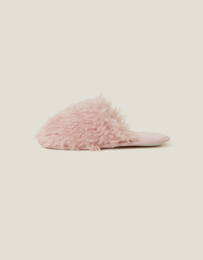 Faux Fur Mule Slippers, Pink (PINK), large