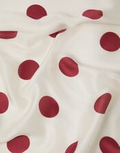 Polka Dot Square Satin Scarf, , large