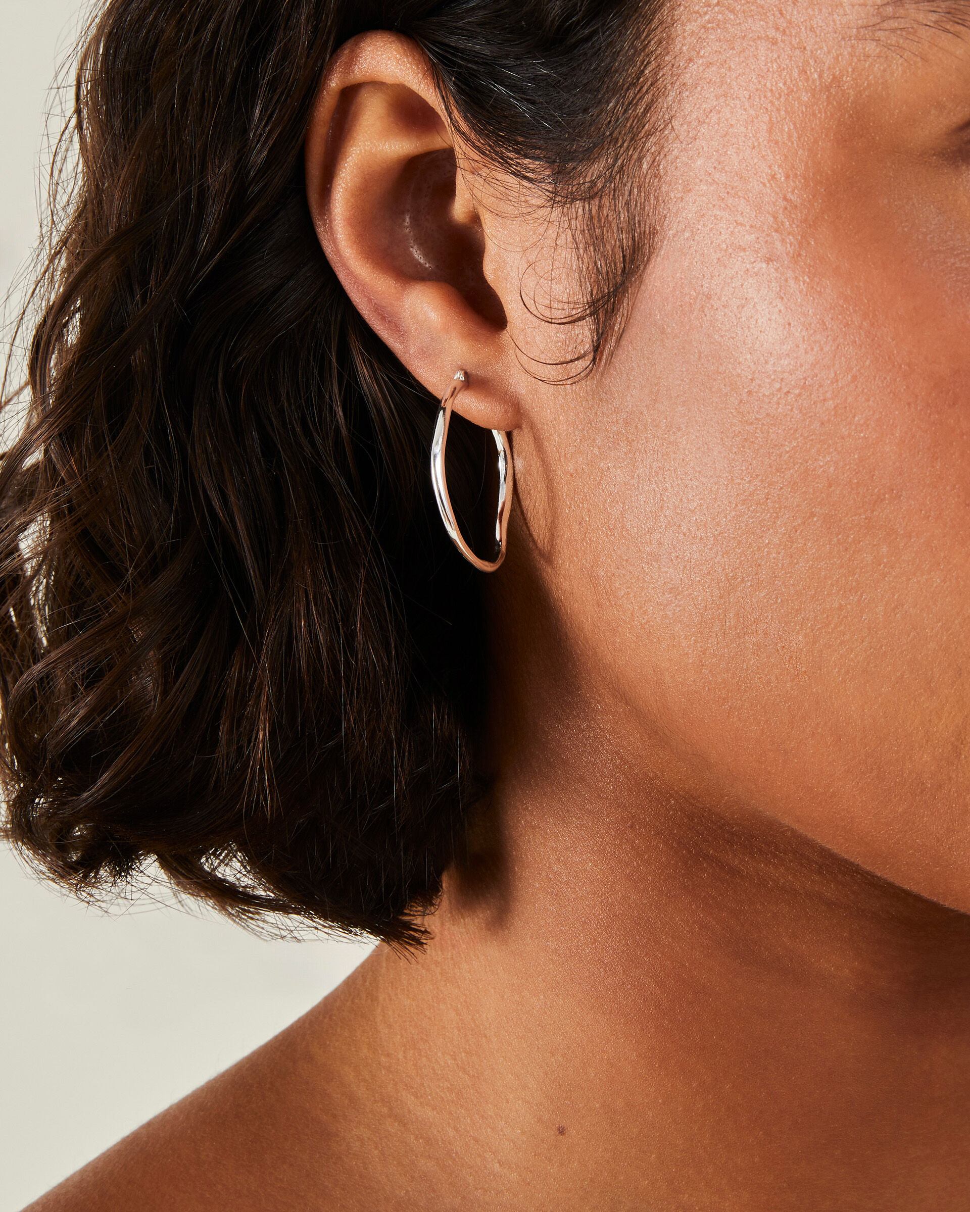 Silver hoop earrings accessorize sales