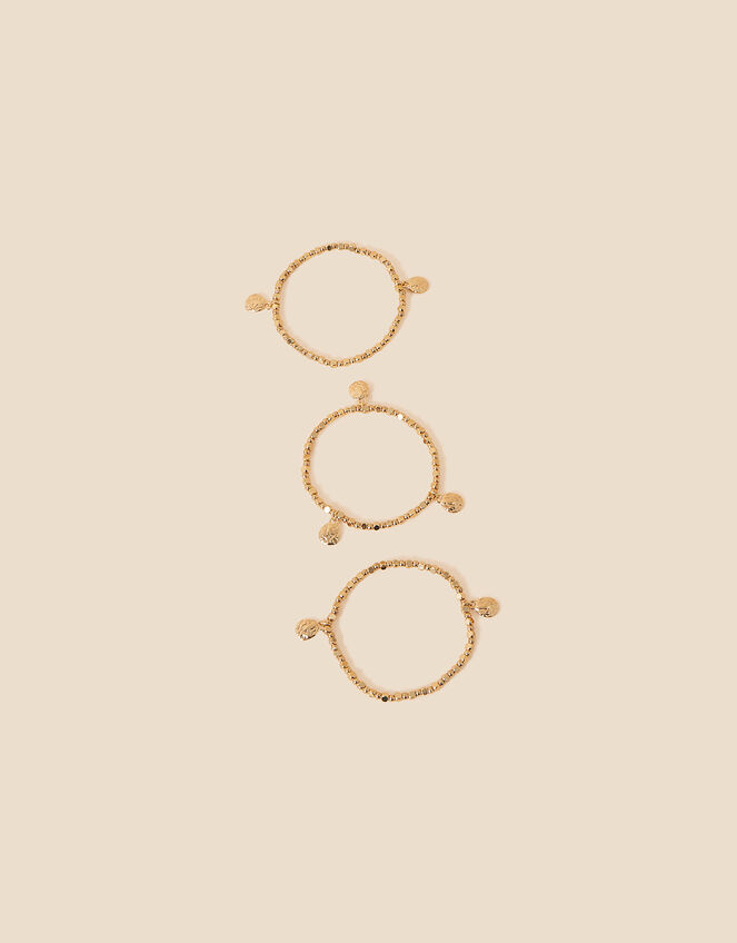 Hammered Metal Stretch Bracelet Set of Three, , large