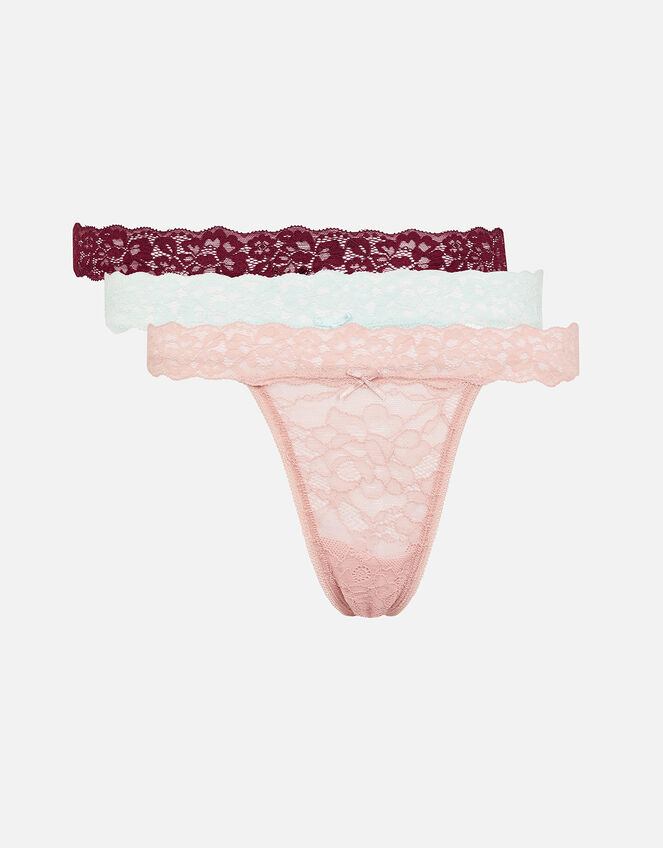 Lace Thong Multipack, Multi (PASTEL-MULTI), large