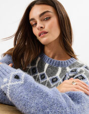 Fair Isle Jumper, Blue (BLUE), large