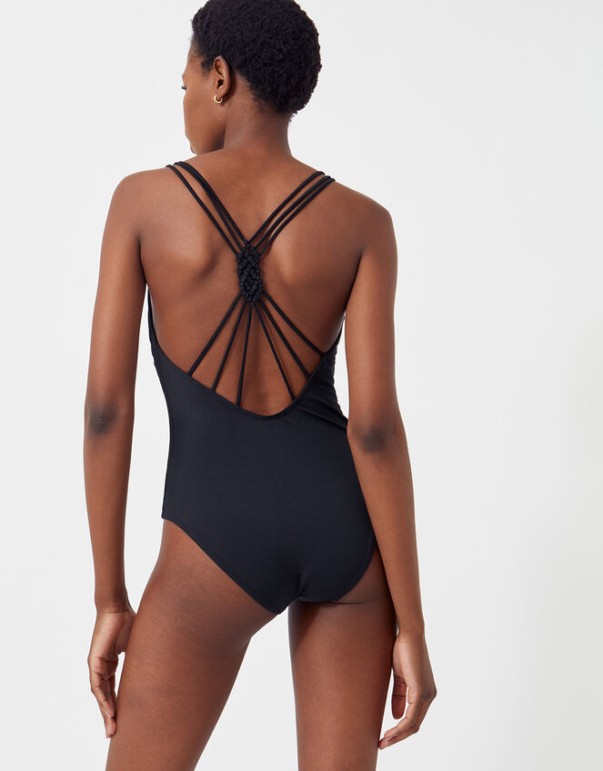 Macrame Back Detail Swimsuit, Black (BLACK), large